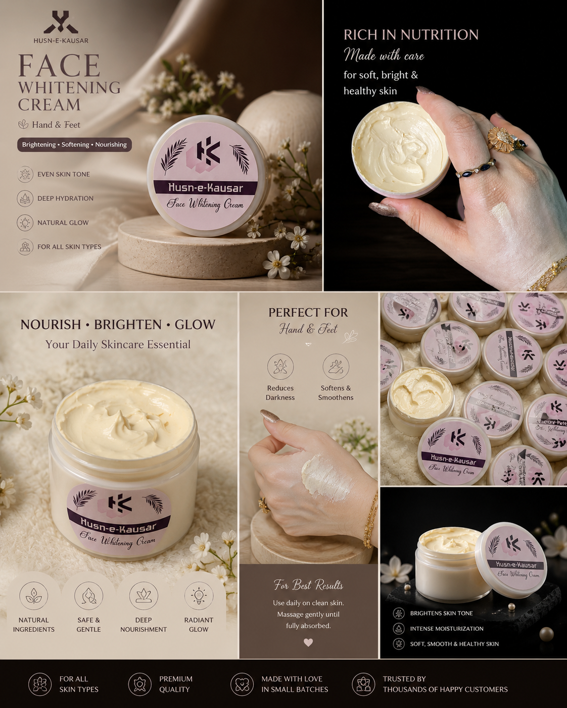 Husn-e-Kausar Hand, Feet & Face Whitening Cream
