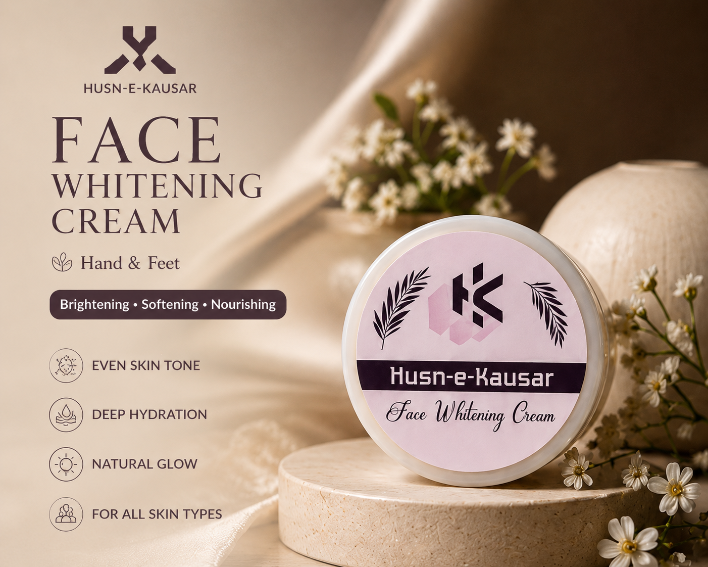 Husn-e-Kausar Hand, Feet & Face Whitening Cream