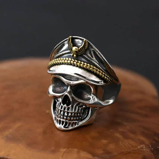 CAPTAIN SKULL - Pure Titanium Steel Ring